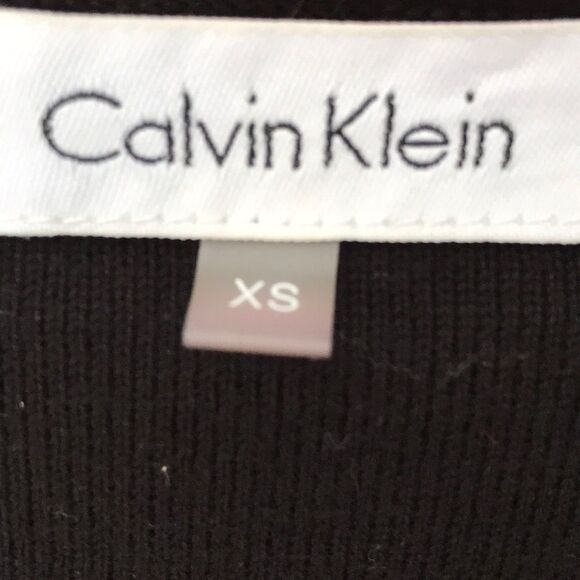 Calvin Klein XS Black and White Striped Flyaway Cardigan Sweater - Picture 4 of 6
